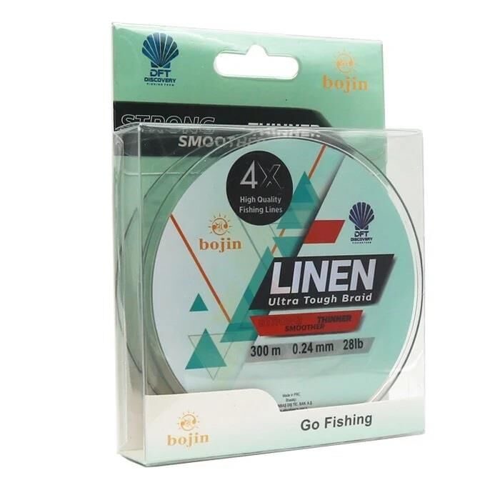 DFT Bojin 4X Linen İp Misina 0.24 mm 300 m Yeşil