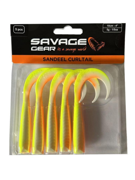 SAVAGE GEAR LB Sandeel Curltail 7cm Lemon Back 6 Adet
