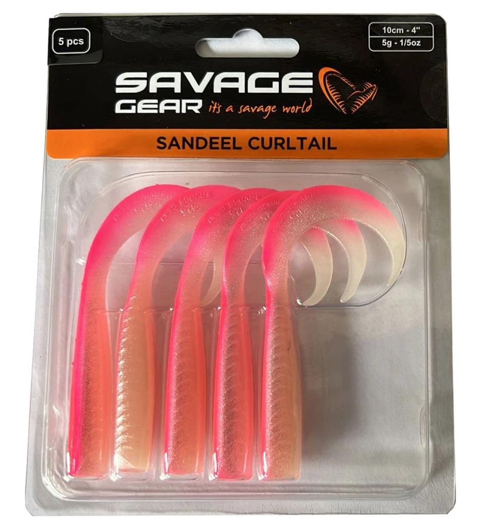 SAVAGE GEAR LB Sandeel Curltail 7cm Pink Glow 6 Pc