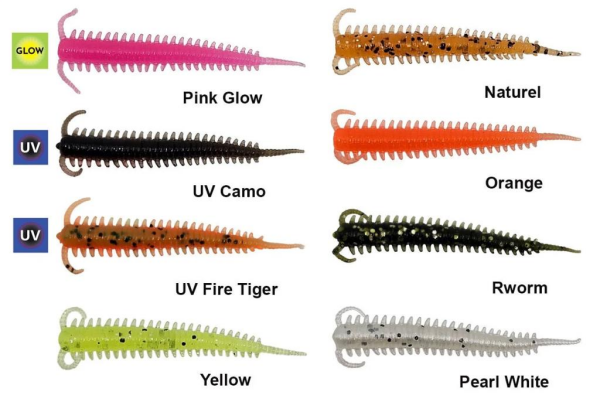 KENDO Silicones Worm 5cm UV Fire Tiger 10 Adet