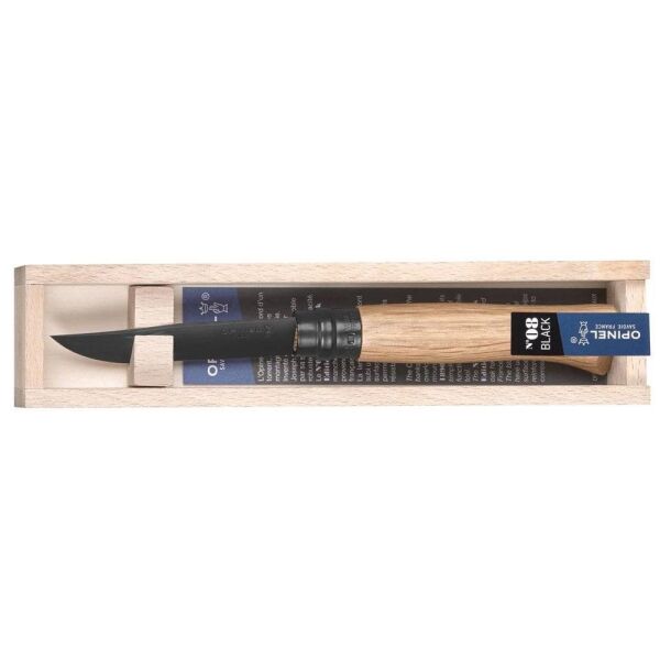 Opinel Inox Black Edition No 8 Meşe Saplı Paslanmaz Çakı (Siyah)
