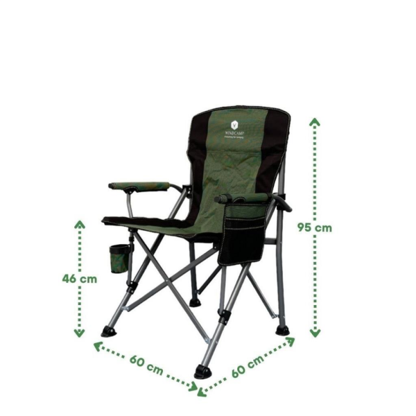 WINDCAMP Katlanır Lüx Kamp Sandalyesi Bardak Tutuculu Yeşil
