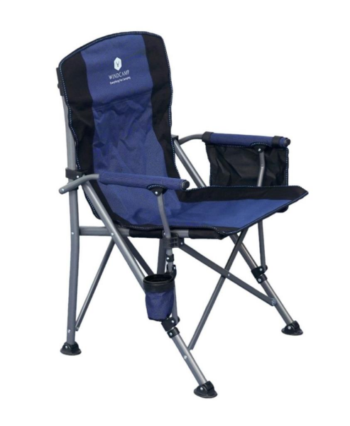 WINDCAMP Katlanır Lüx Kamp Sandalyesi Bardak Tutuculu Mavi