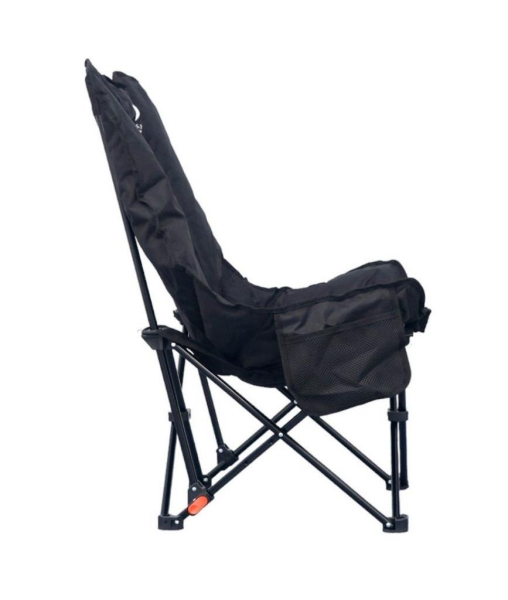 WINDCAMP (Bel Korunaklı) Sırt Ayarlı Katlanır Kamp Sandalyesi Siyah