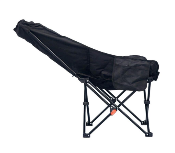 WINDCAMP (Bel Korunaklı) Sırt Ayarlı Katlanır Kamp Sandalyesi Siyah