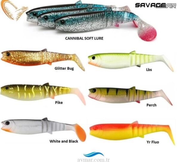 SAVAGE GEAR LB Cannibal 8cm 5g Bulk Box Blue Pearl Silikon Yem