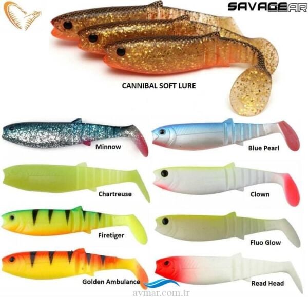 SAVAGE GEAR LB Cannibal 8cm 5g Bulk Box Blue Pearl Silikon Yem