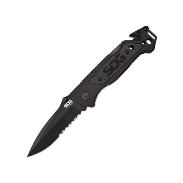 SOG FF-25 ESCAPE - SİYAH TIRTIKLI ÇAKI
