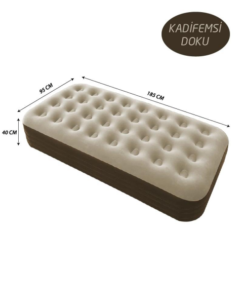 Nurgaz Tek Kişilik Yüksek Şişme Yatak