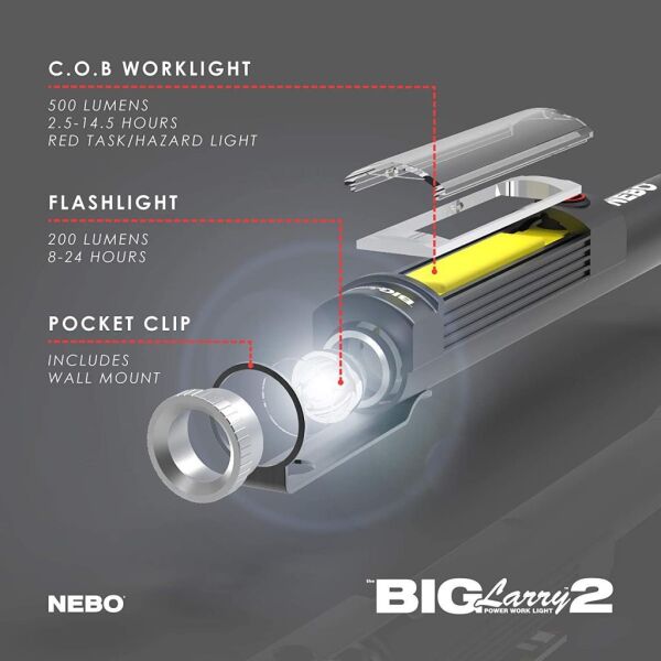 TRUE UTILITY  Nebo 6737 Big Larry 2 500 Lümen Fener