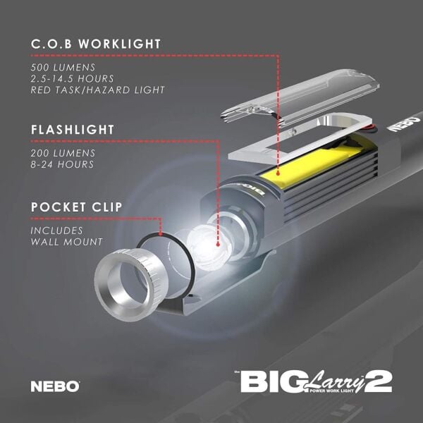 TRUE UTILITY  Nebo 6737 Big Larry 2 500 Lümen Fener