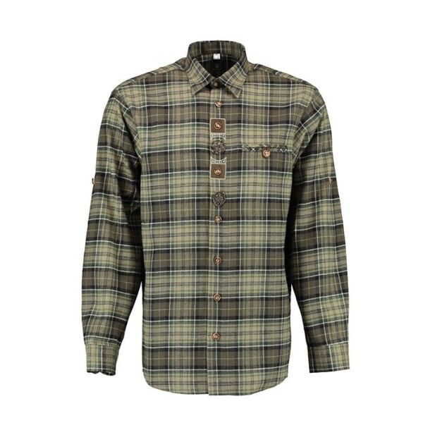 T. OS-Trachten Yeşil Erkek Gömleği Uzun Kol 37/38