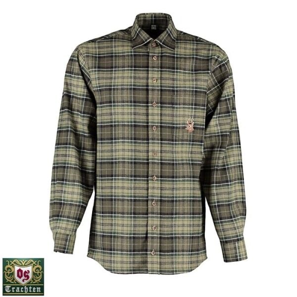 T. OS-Trachten Yeşil Erkek Gömleği Uzun Kol 43/44
