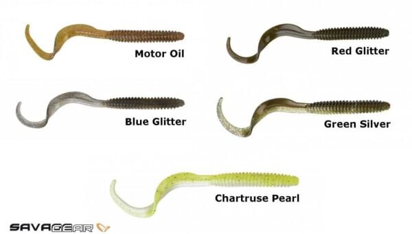 SAVAGE GEAR LB Rib Worm 110 mm 8 Adet Suni Yem Red Glitter