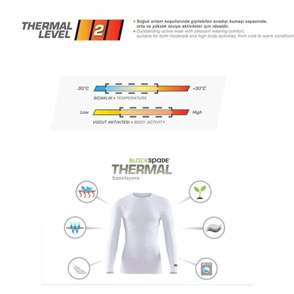BLACKSPADE Termal Alt İçlik 2. Seviye Gri - XXL