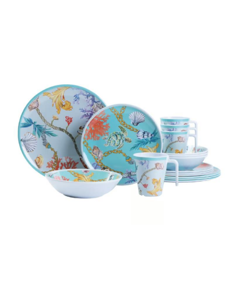 NURGAZ Melamin Tabak Seti Okyanus Desen