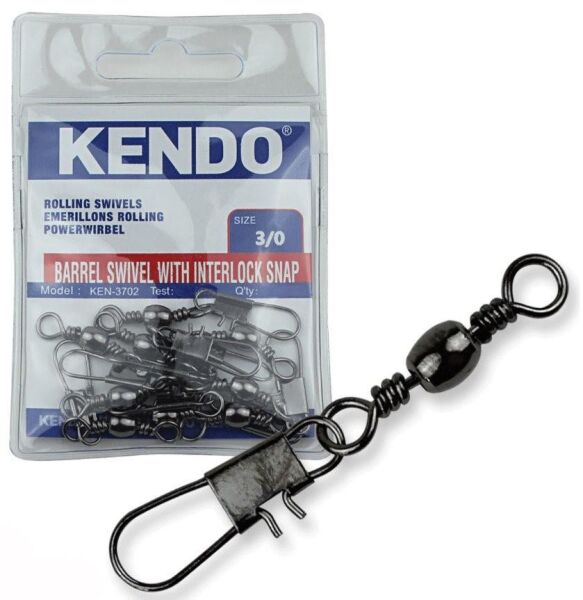 KENDO Rolling Swivel Safety Snap No:3/0 Klips Fırdöndü