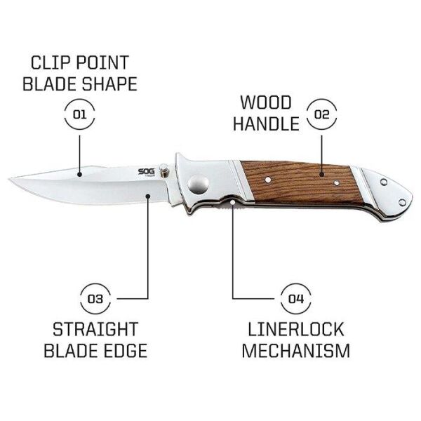 SOG FF-30 Fielder Ahşap Saplı Çakı