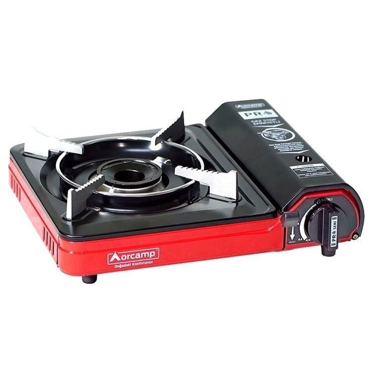 ORCAMP Kamp ve Karavan Ocağı Tekli Portatif (Gaz Stop Emniyetli) - Kırmızı