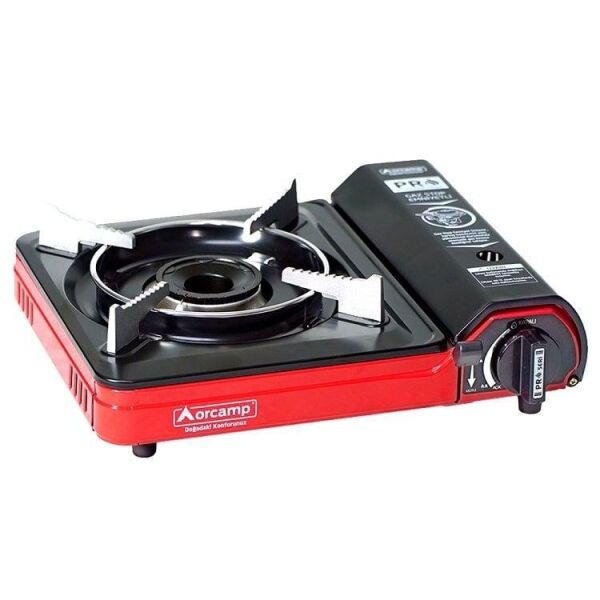 ORCAMP Kamp ve Karavan Ocağı Tekli Portatif (Gaz Stop Emniyetli) - Kırmızı