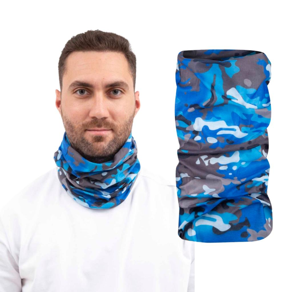 VAV BUFFO01 Boyunluk, Bileklik, Bandana, Maske - Mavi Gri