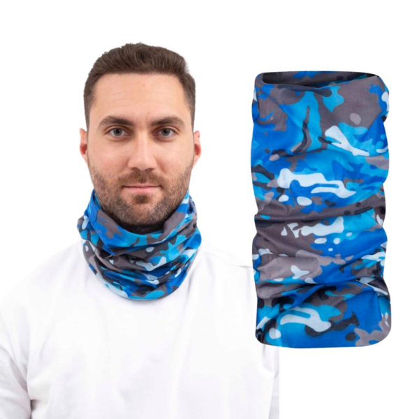VAV BUFFO01 Boyunluk, Bileklik, Bandana, Maske - Mavi Gri