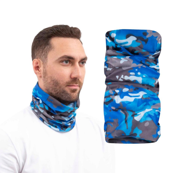 VAV BUFFO01 Boyunluk, Bileklik, Bandana, Maske - Mavi Gri