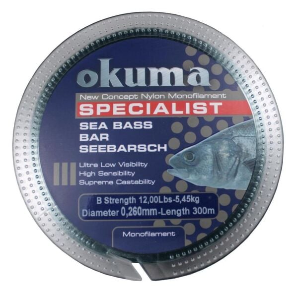 OKUMA Seabass 300 mt 14.50 lb 6.59 kg 0,285 mm Moss Green Misina