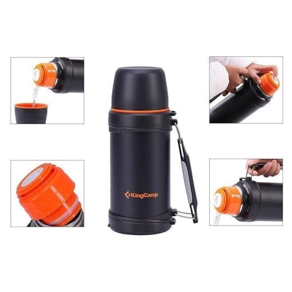 KINGCAMP 750 ML Vacuum Siyah Termos