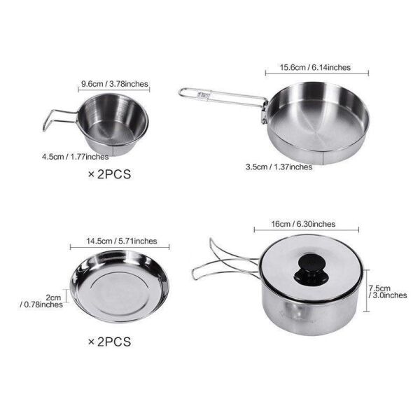 KINGCAMP BACKPACKER III Silver Yemek Set (2 Kişi)