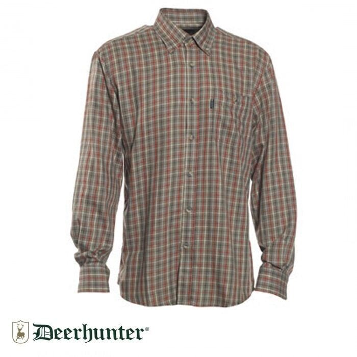 T. DEERHUNTER Waylon 499 Red Kareli  Uzun Kol Gömlek 41/42
