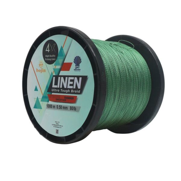 DFT Bojin 4X Linen İp Misina 0.50 mm  1000m  Yeşil