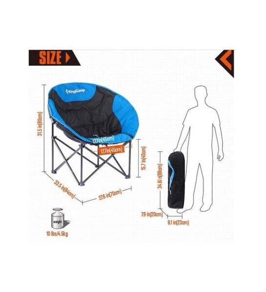 KINGCAMP Moon Siyah - Mavi Sandalye