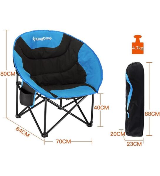 KINGCAMP Moon Siyah - Mavi Sandalye