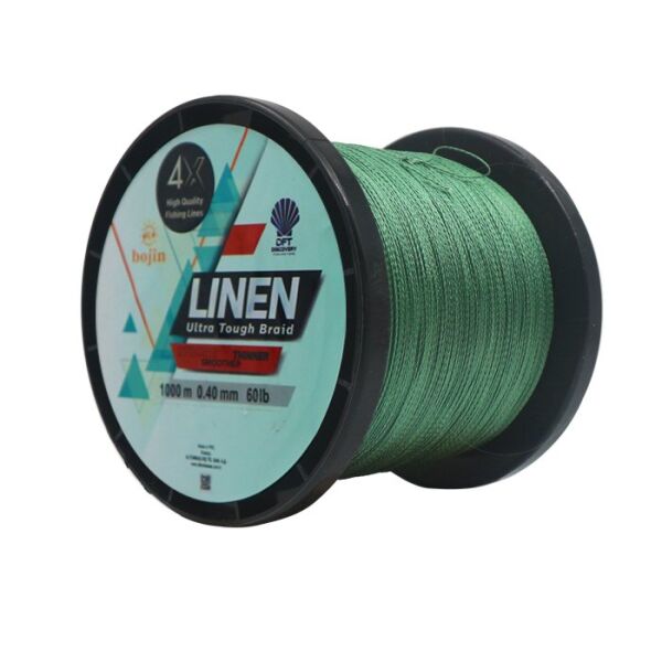 DFT Bojin 4X Linen İp Misina 0.40 mm  1000m  Yeşil