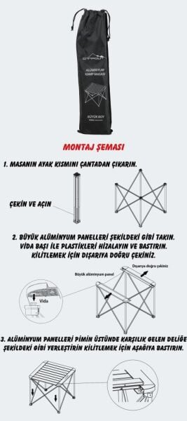 NURGAZ Alüminyum Kamp Masası Büyük