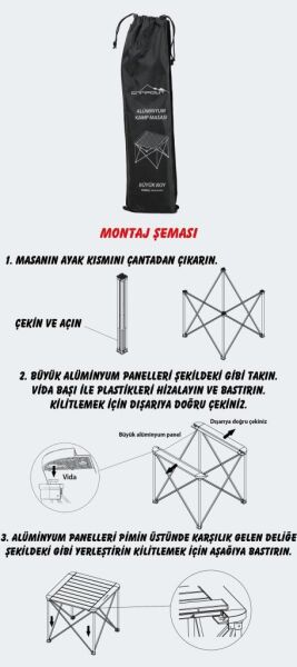 NURGAZ Alüminyum Kamp Masası Büyük