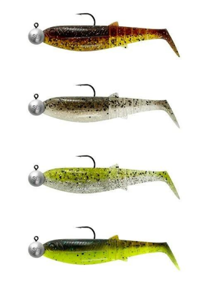 SAVAGE GEAR Cannibal Shad 10cm 9gr+10gr #3/0 Clear Water 4+4 Adet Silikon Yem