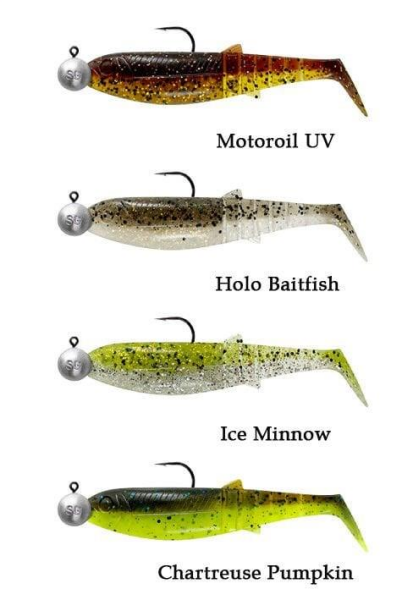 SAVAGE GEAR Cannibal Shad 10cm 9gr+10gr #3/0 Clear Water 4+4 Adet Silikon Yem