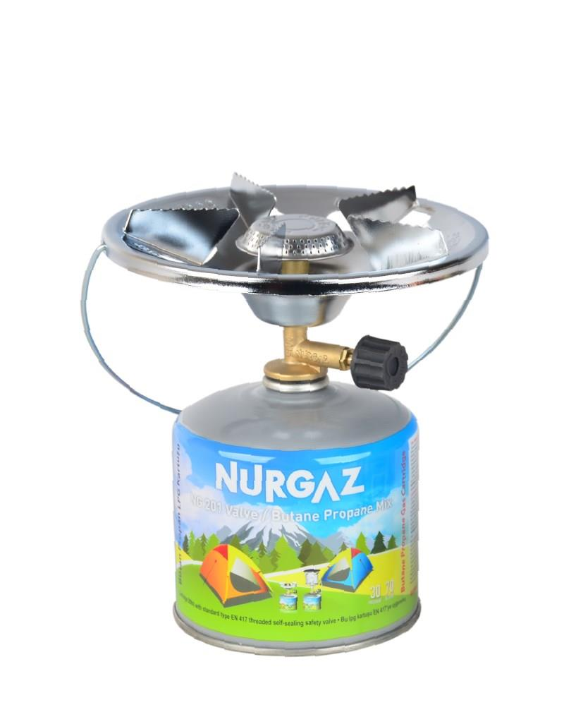 NURGAZ Olympos Karavan / Kamp / Piknik Ocak 450g +1 Adet Kartuş