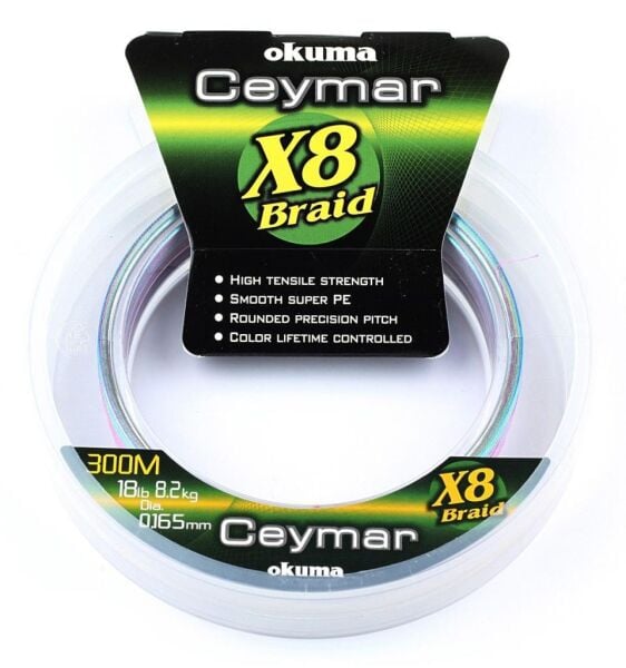 OKUMA Ceymar (Multı Color) 300mt 8 Kat Örgü İp Misina - 0,26mm
