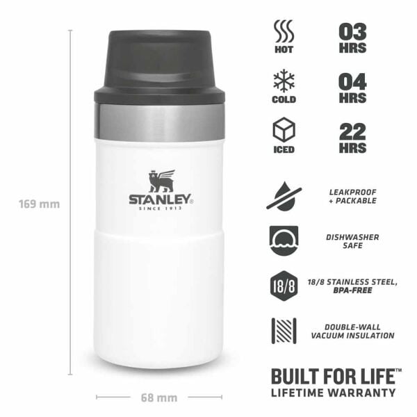 STANLEY Klasik Trigger-Action Beyaz Termos Bardak 0.25 LT