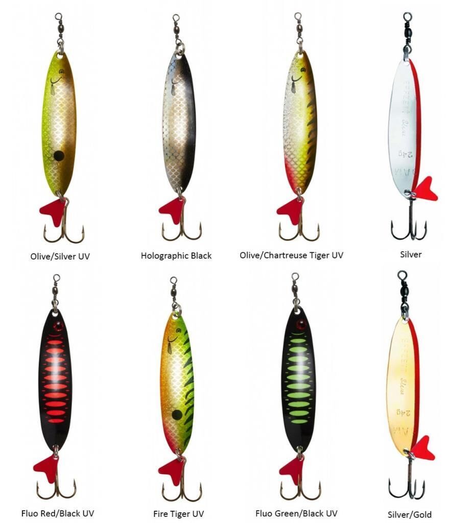 DAM Effzett Slim 8cm 24gr Sinking Kaşık Olive/Chartreuse UV