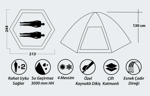 NURGAZ Campout Saturn 2 Kamp Çadırı