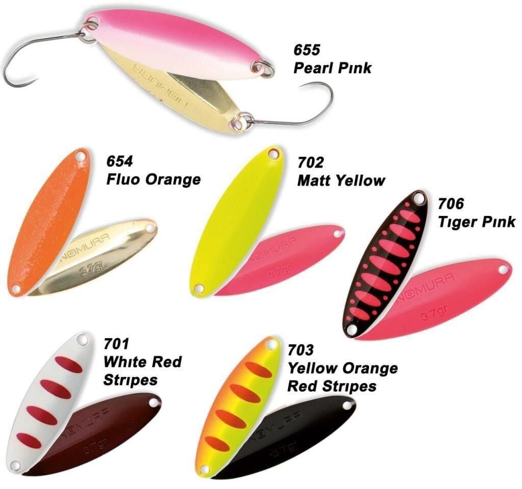 NOMURA Iseı RIU Spoon 3,7gr Suni Yem - 703 Yellow Orange Red Stripes