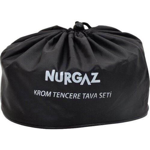 NURGAZ Krom Tencere Tava Seti