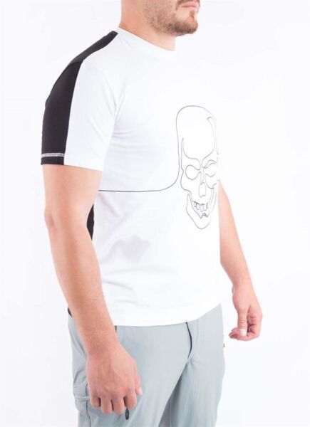 VAV Baseti-01 Yuvarlak Yaka T-Shirt Beyaz Kurukafa L