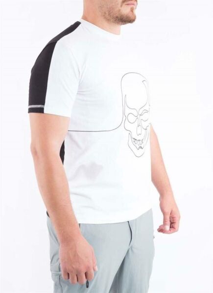 VAV Baseti-01 Yuvarlak Yaka T-Shirt Beyaz Kurukafa M