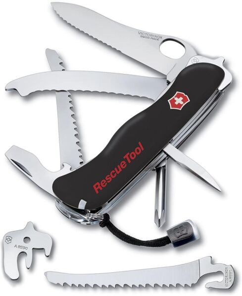 Victorinox Tek Elle Açılabilir Hayat Kurtarma Çakısı(RescueTool) Siyah