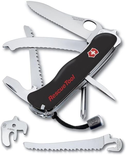 Victorinox Tek Elle Açılabilir Hayat Kurtarma Çakısı(RescueTool) Siyah